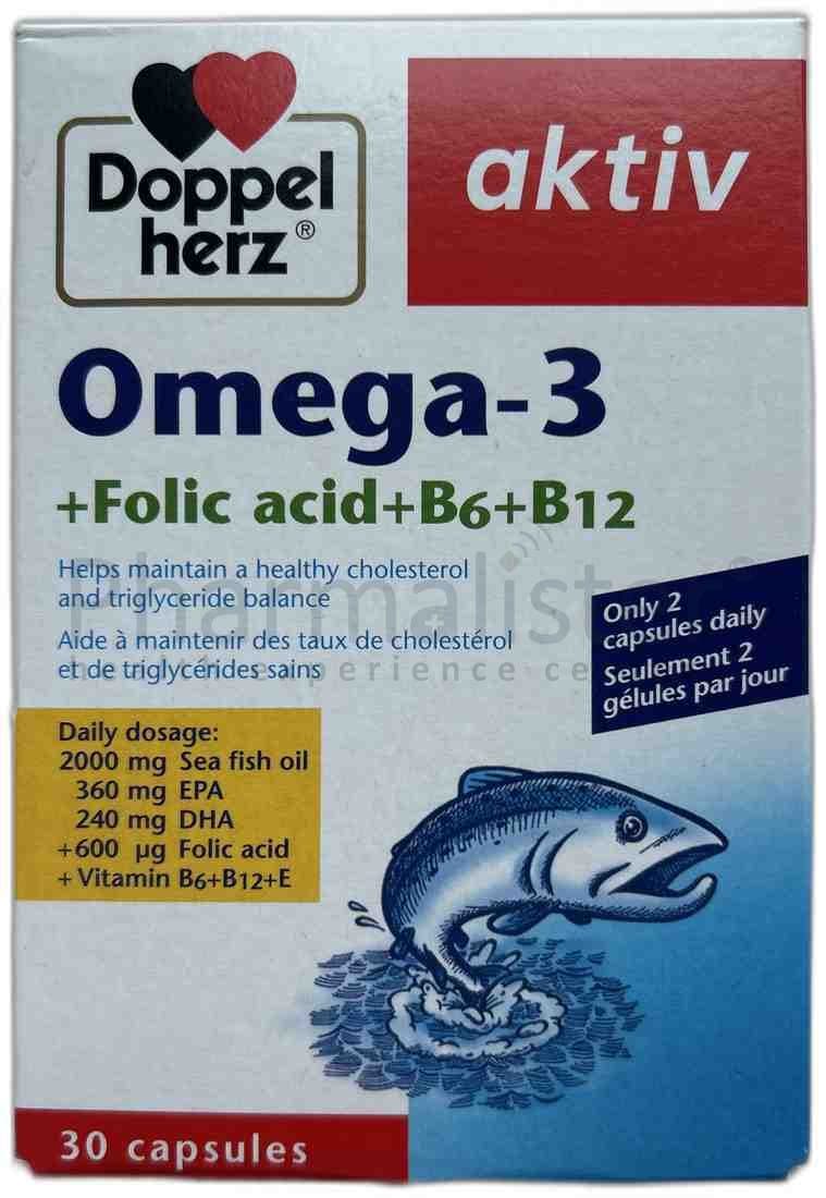 Aktiv Doppel Herz Omega-3 + Folic Accid + B6 + B12 - 1 Pack