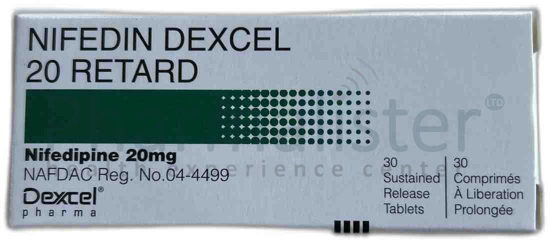 Nifedin Dexcel 20 Retard Tablet - Nefedipine 20mg - per Satchet