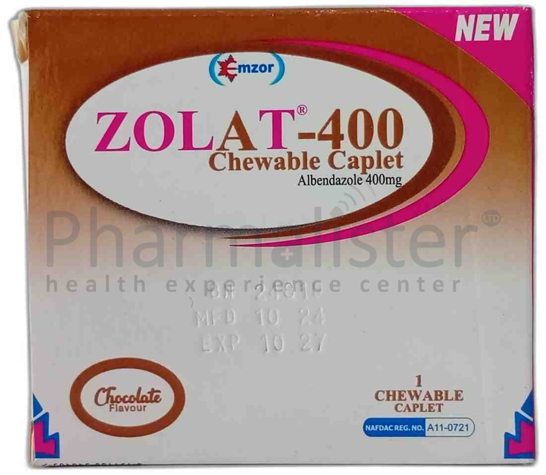 ZOLAT - 400 - Chewable Caplet - Albendazole 400mg